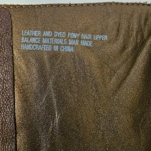 Born Brown Boots Knee High Zip Leopard Print Pony Hair Women Size 9 1/2 - Picture 6 of 16